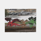 ウッドウォールアート フリースブランケット (正面(横))