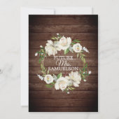 ウッドウォー素朴タカラーホワイトフローラブライダルシャワー 招待状 (裏面)
