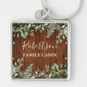 ウッドウォー素朴トカラーアイビーシダSageファミリーキャビン キーホルダー (正面)
