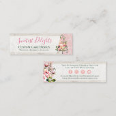 ウッドウォー素朴トカラーフローラ結婚ズケーキベーカリー スキニー名刺 (正面/裏面)