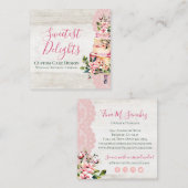 ウッドウォー素朴トカラーフローラ結婚ズケーキベーカリー スクエア名刺 (正面/裏面)