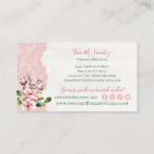 ウッドウォー素朴トカラーフローラ結婚ズケーキベーカリー 名刺 (裏面)