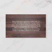 ウッドウォー素朴トカラーフローラ&ユーカリ結婚ス エンクロージャーカード (裏面)