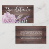 ウッドウォー素朴トカラーフローラ&ユーカリ結婚ス エンクロージャーカード (正面/裏面)