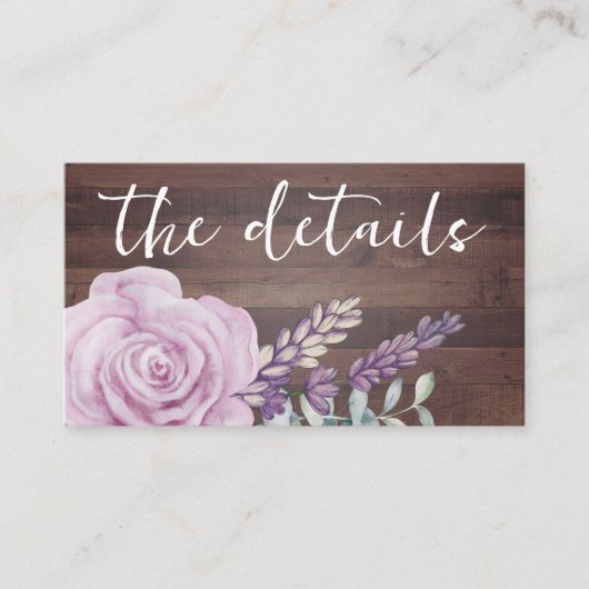 ウッドウォー素朴トカラーフローラ&ユーカリ結婚ス エンクロージャーカード (正面)