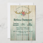 ウッドウッドウッドラ素朴ンドディアグリーンフォレストベビーシャワー 招待状 (正面)