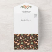 ウッドウッドランド素朴眠るキツネベビーシャワー オールインワン招待状 (外側)