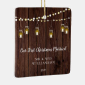 ウッドウ素朴ィーズ初めてのクリスマス結婚した セラミックオーナメント (右)