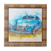 ウッドエフェクトフレーム抽象芸術アートカー タイル (正面)