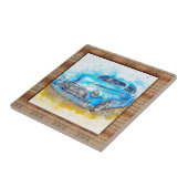 ウッドエフェクトフレーム抽象芸術アートカー タイル (側面)