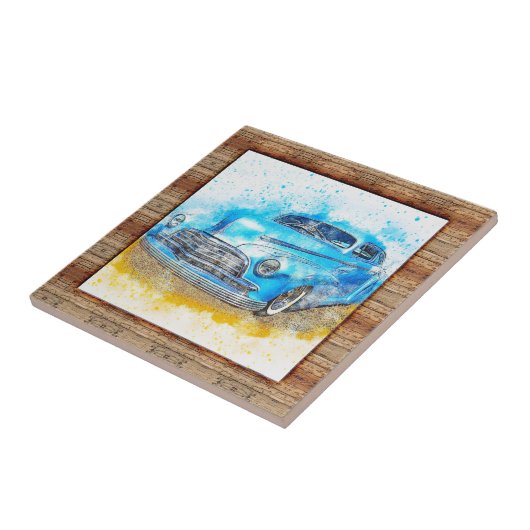 ウッドエフェクトフレーム抽象芸術アートカー タイル (側面)