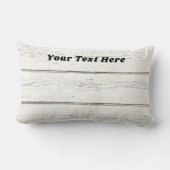 ウッドエフェクトホワイトカントリー素朴シックパーソナライズされた ランバークッション (裏面)