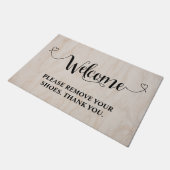 ウッドエレガントウェルカムホームあなたの靴を取り除く ドアマット (アングル)