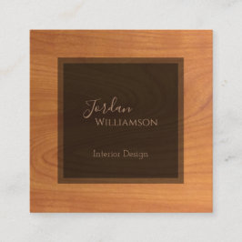 ウッドエレガントグレインシンプルプロフェッショナルシック スクエア名刺