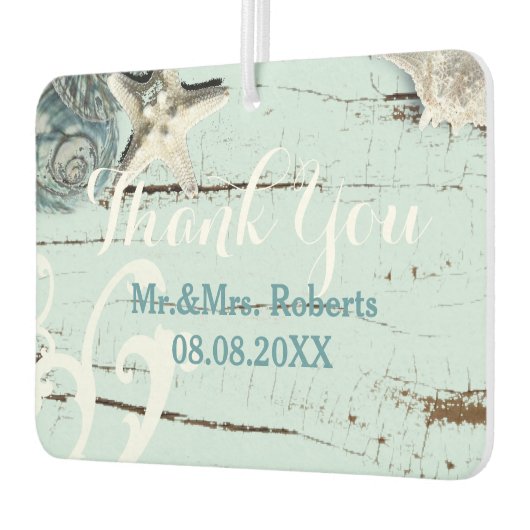 ウッドエレガントブエシーシェルビーチ結婚式 カーエアーフレッシュナー (左)