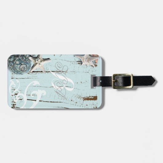 ウッドエレガントブエシーシェルビーチ結婚式 ラゲッジタグ (正面横)