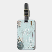 ウッドエレガントブエシーシェルビーチ結婚式 ラゲッジタグ (正面縦)