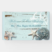 ウッドエレガントブエシーシェルビーチ結婚式 横断幕 (横)