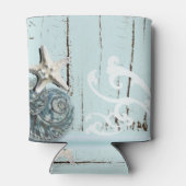 ウッドエレガントブエシーシェルビーチ結婚式 缶クーラー (裏面)