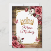 ウッドエレガントブルゴーニュ花プリンセスミクリン 招待状 (裏面)