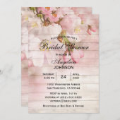 ウッドエレガント素朴さくらんぼブロッサムブライダルシャワー 招待状 (正面/裏面)