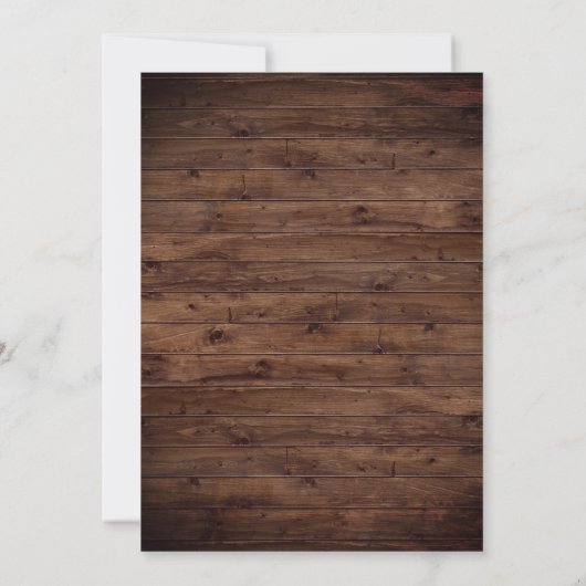 ウッドエレガント素朴シャンパンフローラブライダルシャワー 招待状 (裏面)