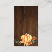 ウッドオレンジカボチャ秋ベビーシャワーおむつラッフル エンクロージャーカード (裏面)