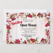 ウッドオープ素朴ンハウス招待状クリスマスホリデーズ 招待状 (正面)