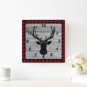 ウッドオールド素朴ファッションクリスマスヴィンテージ国 スクエア壁時計 (ホーム)