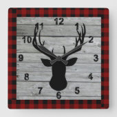 ウッドオールド素朴ファッションクリスマスヴィンテージ国 スクエア壁時計 (正面)