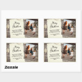 ウッドオールド素朴紙スクリプトのクリスマスフォト 長方形シール (シート)