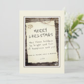 ウッドオールド素朴紙スクリプトメリークリスマス シーズンカード (スタンド正面)