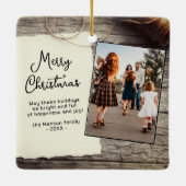 ウッドオールド素朴紙メリークリスマスファミリーズ セラミックオーナメント (裏面)