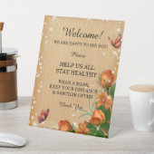 ウッドオ素朴レンジフローラバタフライ結婚の安全性 台座サイン (インサイチュ)