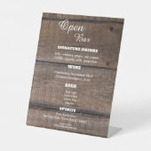 ウッドオ素朴ープンバーサインビジ結婚ネス 台座サイン (正面)