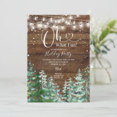 ウッドオ素朴ー何おもしろいパインツリーズホリデーパーティー 招待状 (スタンド正面)