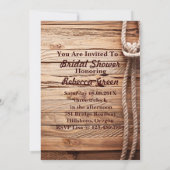 ウッドカウボーイブーツウェスタンカントリーブライダルシャワー 招待状 (裏面)