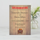 ウッドカウボーイブーツ、ダンス素朴ウェディングデー 招待状 (スタンド正面)