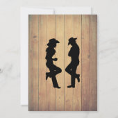 ウッドカウボーイブーツ、ダンス素朴ウェディングデー 招待状 (裏面)