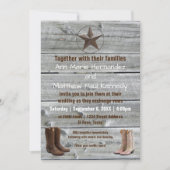 ウッドカウボーイ動揺してブーツ – 結婚式招待状 招待状 (正面)