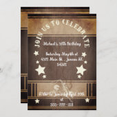 ウッドカウボーイ素朴をテーマにした30th Birthday 招待状 (正面/裏面)