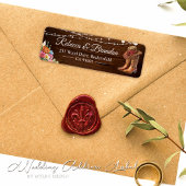 ウッドカウボーイ素朴ブーツウェスタン結婚ズの住所 ラベル