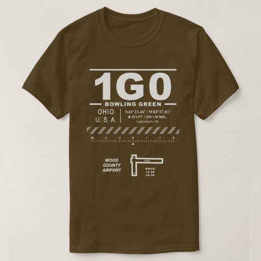 ウッドカウンティ空港1G0 Tシャツ (デザイン正面)