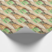 ウッドカエルの水色 ラッピングペーパー (角)