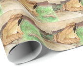 ウッドカエルの水色 ラッピングペーパー (ロールコーナー)