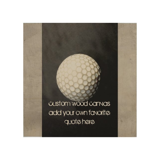 ウッドカスタムキャンバスゴルフボールを追加あなた自身の引用文 ウッドウォールアート (正面)