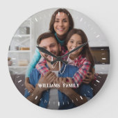 ウッドカスタムファミリーネームファームハウスラージクロック ラージ壁時計 (正面)