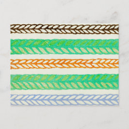 ウッドカストライプの日本のット織物 ポストカード