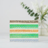 ウッドカストライプの日本のット織物 ポストカード (スタンド正面)