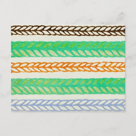ウッドカストライプの日本のット織物 ポストカード (正面)
